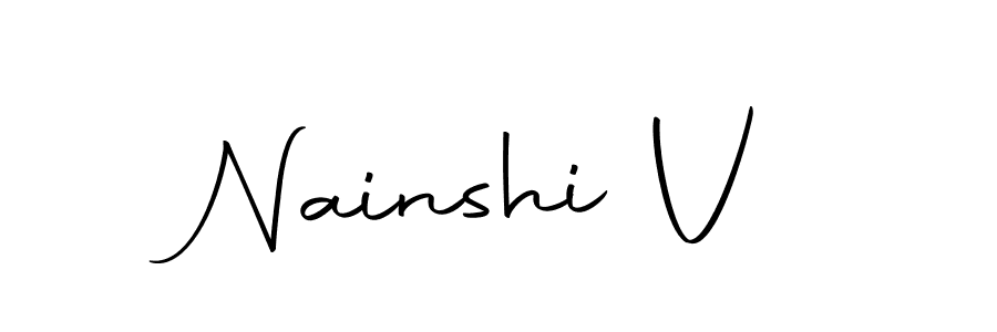 Use a signature maker to create a handwritten signature online. With this signature software, you can design (Autography-DOLnW) your own signature for name Nainshi V. Nainshi V signature style 10 images and pictures png