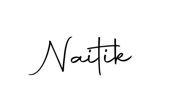 Design your own signature with our free online signature maker. With this signature software, you can create a handwritten (Autography-DOLnW) signature for name Naitik. Naitik signature style 10 images and pictures png