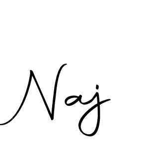 Design your own signature with our free online signature maker. With this signature software, you can create a handwritten (Autography-DOLnW) signature for name Naj. Naj signature style 10 images and pictures png