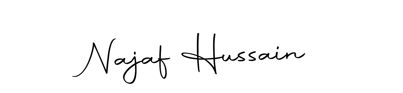 How to make Najaf Hussain name signature. Use Autography-DOLnW style for creating short signs online. This is the latest handwritten sign. Najaf Hussain signature style 10 images and pictures png