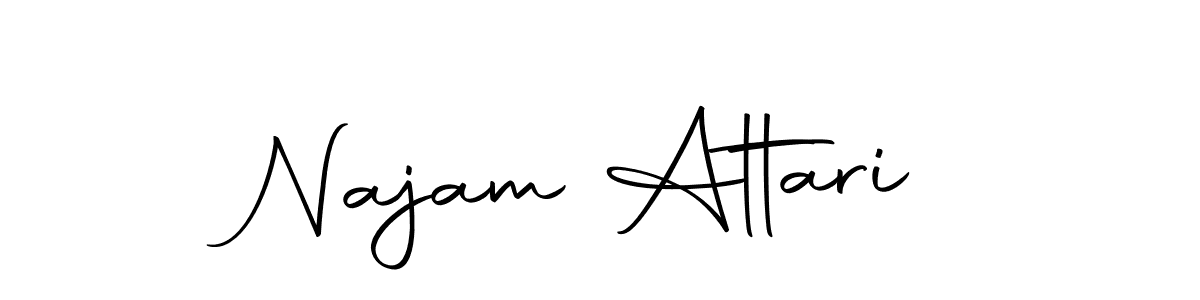 How to make Najam Attari name signature. Use Autography-DOLnW style for creating short signs online. This is the latest handwritten sign. Najam Attari signature style 10 images and pictures png