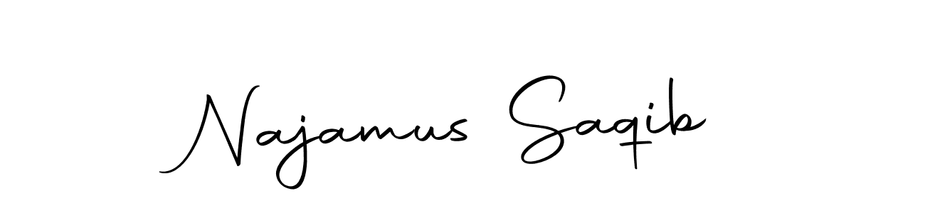 Use a signature maker to create a handwritten signature online. With this signature software, you can design (Autography-DOLnW) your own signature for name Najamus Saqib. Najamus Saqib signature style 10 images and pictures png