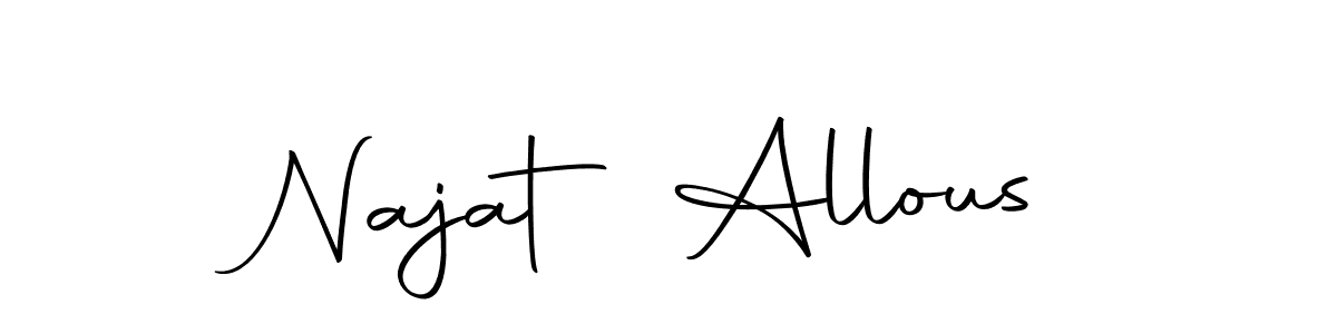 Najat Allous stylish signature style. Best Handwritten Sign (Autography-DOLnW) for my name. Handwritten Signature Collection Ideas for my name Najat Allous. Najat Allous signature style 10 images and pictures png