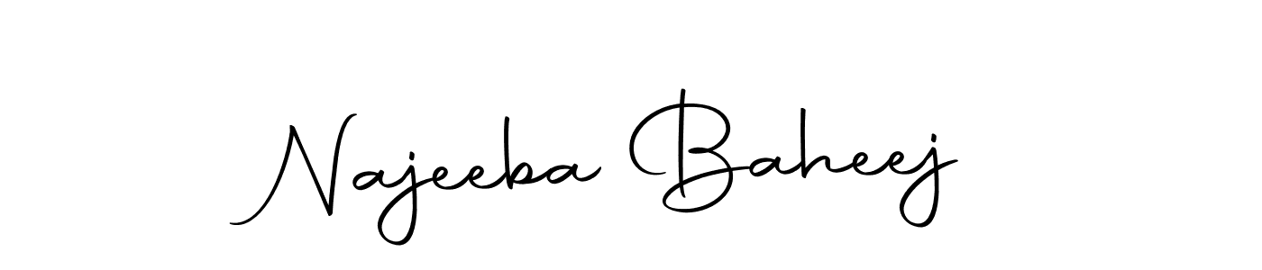 Make a short Najeeba Baheej signature style. Manage your documents anywhere anytime using Autography-DOLnW. Create and add eSignatures, submit forms, share and send files easily. Najeeba Baheej signature style 10 images and pictures png