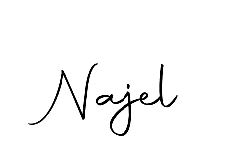You should practise on your own different ways (Autography-DOLnW) to write your name (Najel) in signature. don't let someone else do it for you. Najel signature style 10 images and pictures png