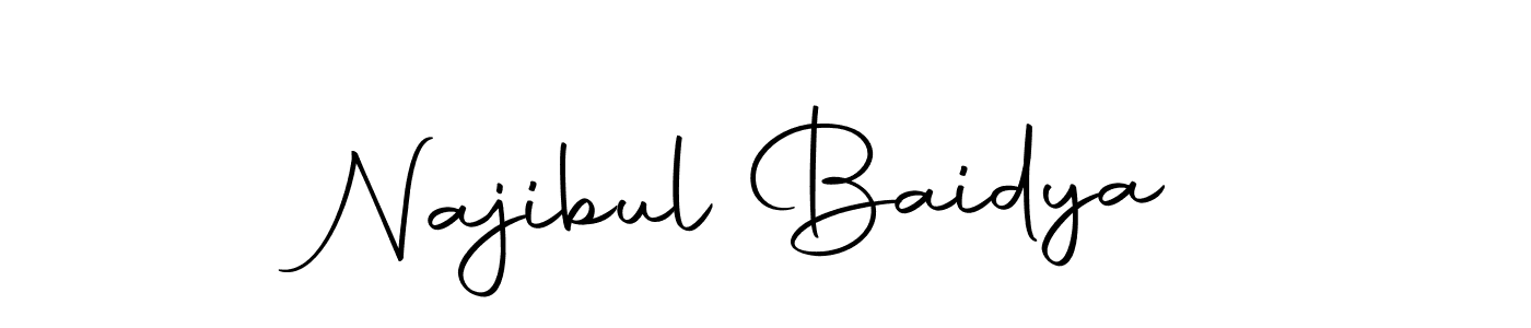 The best way (Autography-DOLnW) to make a short signature is to pick only two or three words in your name. The name Najibul Baidya include a total of six letters. For converting this name. Najibul Baidya signature style 10 images and pictures png