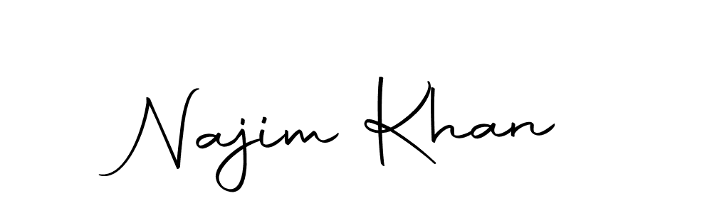 Create a beautiful signature design for name Najim Khan. With this signature (Autography-DOLnW) fonts, you can make a handwritten signature for free. Najim Khan signature style 10 images and pictures png