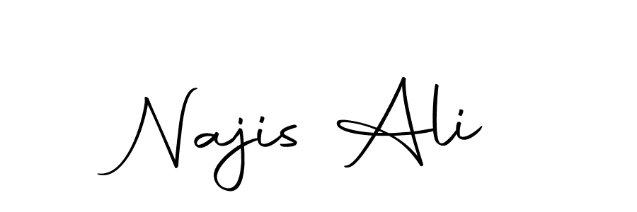 You should practise on your own different ways (Autography-DOLnW) to write your name (Najis Ali) in signature. don't let someone else do it for you. Najis Ali signature style 10 images and pictures png