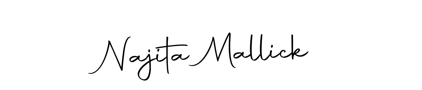 Create a beautiful signature design for name Najita Mallick. With this signature (Autography-DOLnW) fonts, you can make a handwritten signature for free. Najita Mallick signature style 10 images and pictures png