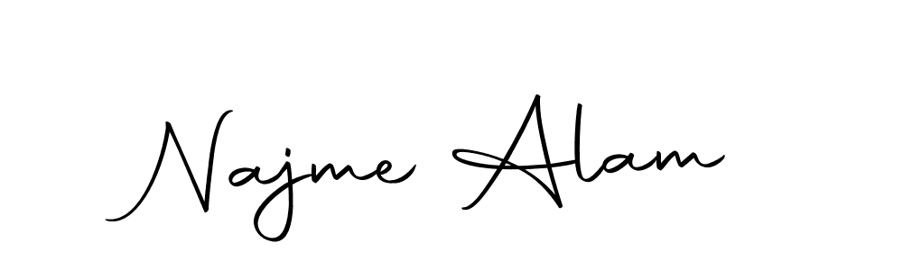 Design your own signature with our free online signature maker. With this signature software, you can create a handwritten (Autography-DOLnW) signature for name Najme Alam. Najme Alam signature style 10 images and pictures png