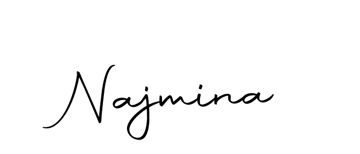 Use a signature maker to create a handwritten signature online. With this signature software, you can design (Autography-DOLnW) your own signature for name Najmina. Najmina signature style 10 images and pictures png