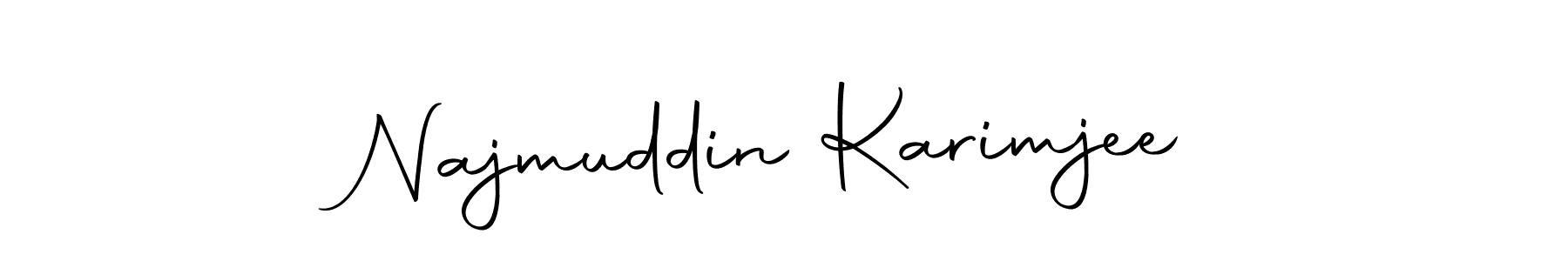Create a beautiful signature design for name Najmuddin Karimjee. With this signature (Autography-DOLnW) fonts, you can make a handwritten signature for free. Najmuddin Karimjee signature style 10 images and pictures png