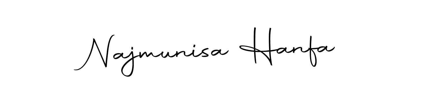 Make a beautiful signature design for name Najmunisa Hanfa. With this signature (Autography-DOLnW) style, you can create a handwritten signature for free. Najmunisa Hanfa signature style 10 images and pictures png