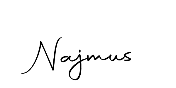 Design your own signature with our free online signature maker. With this signature software, you can create a handwritten (Autography-DOLnW) signature for name Najmus. Najmus signature style 10 images and pictures png