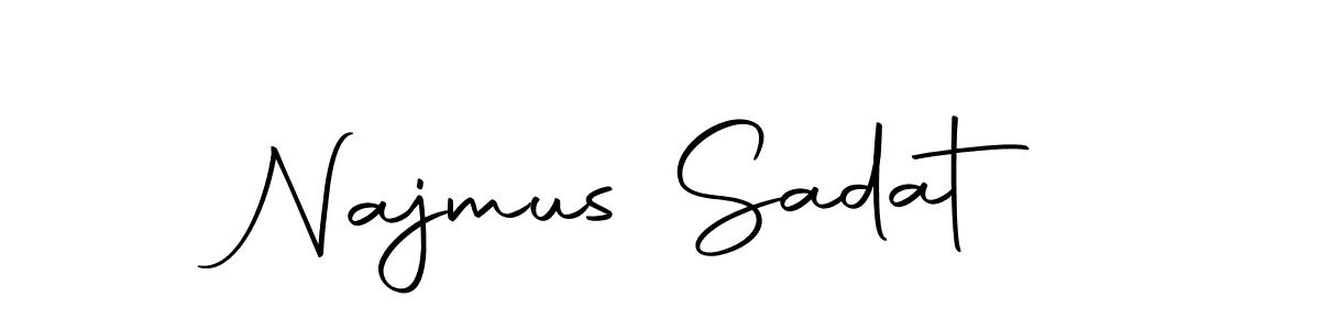 Design your own signature with our free online signature maker. With this signature software, you can create a handwritten (Autography-DOLnW) signature for name Najmus Sadat. Najmus Sadat signature style 10 images and pictures png