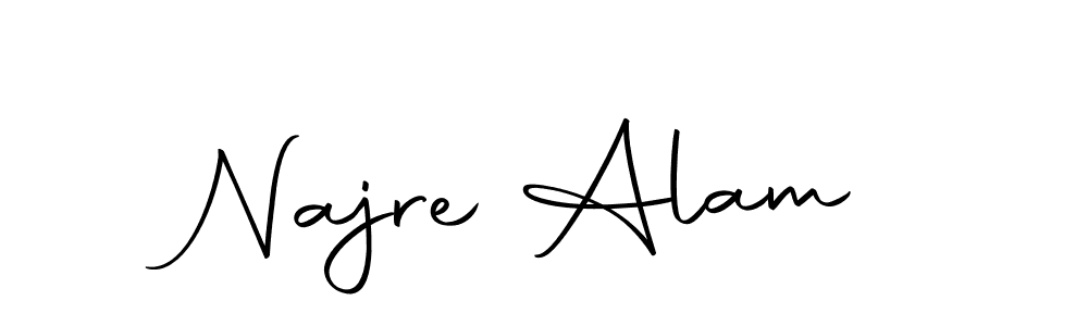How to make Najre Alam name signature. Use Autography-DOLnW style for creating short signs online. This is the latest handwritten sign. Najre Alam signature style 10 images and pictures png