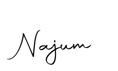 Design your own signature with our free online signature maker. With this signature software, you can create a handwritten (Autography-DOLnW) signature for name Najum. Najum signature style 10 images and pictures png