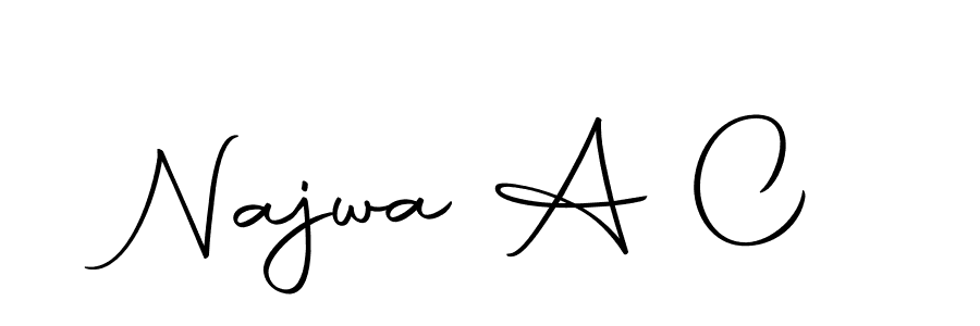 How to make Najwa A C signature? Autography-DOLnW is a professional autograph style. Create handwritten signature for Najwa A C name. Najwa A C signature style 10 images and pictures png