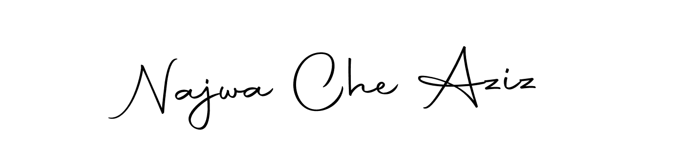 How to make Najwa Che Aziz name signature. Use Autography-DOLnW style for creating short signs online. This is the latest handwritten sign. Najwa Che Aziz signature style 10 images and pictures png