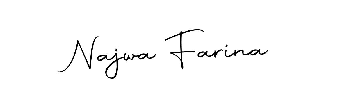The best way (Autography-DOLnW) to make a short signature is to pick only two or three words in your name. The name Najwa Farina include a total of six letters. For converting this name. Najwa Farina signature style 10 images and pictures png