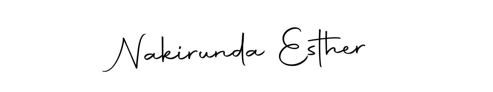 How to make Nakirunda Esther name signature. Use Autography-DOLnW style for creating short signs online. This is the latest handwritten sign. Nakirunda Esther signature style 10 images and pictures png