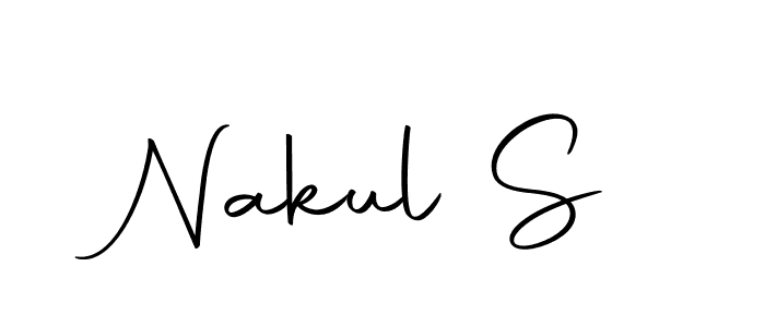 You can use this online signature creator to create a handwritten signature for the name Nakul S. This is the best online autograph maker. Nakul S signature style 10 images and pictures png