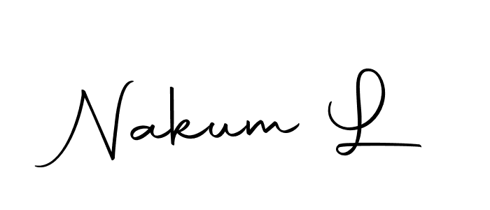 if you are searching for the best signature style for your name Nakum L. so please give up your signature search. here we have designed multiple signature styles  using Autography-DOLnW. Nakum L signature style 10 images and pictures png