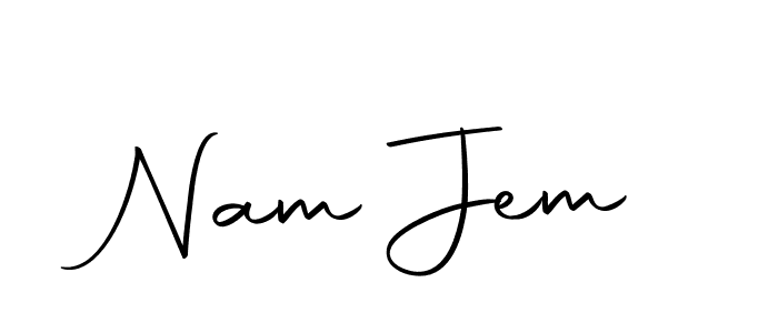 How to make Nam Jem name signature. Use Autography-DOLnW style for creating short signs online. This is the latest handwritten sign. Nam Jem signature style 10 images and pictures png