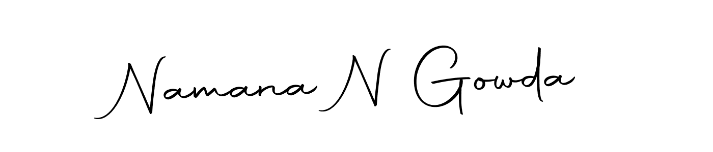 How to make Namana N Gowda name signature. Use Autography-DOLnW style for creating short signs online. This is the latest handwritten sign. Namana N Gowda signature style 10 images and pictures png