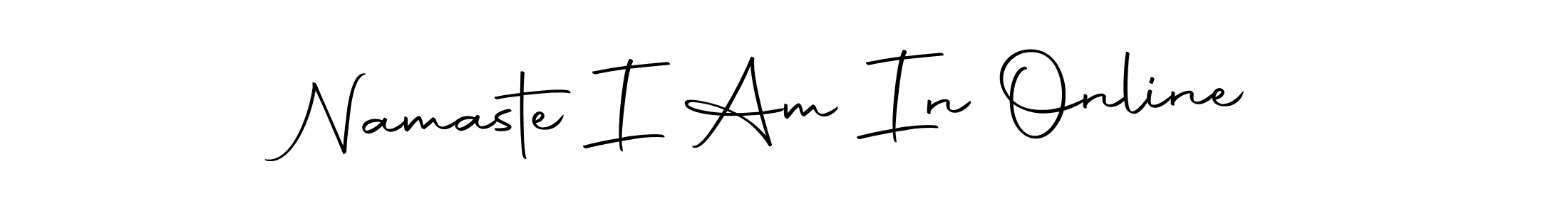 This is the best signature style for the Namaste I Am In Online name. Also you like these signature font (Autography-DOLnW). Mix name signature. Namaste I Am In Online signature style 10 images and pictures png