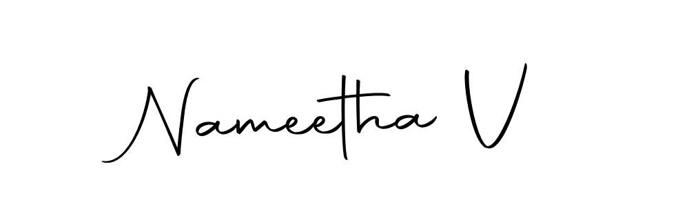 How to make Nameetha V signature? Autography-DOLnW is a professional autograph style. Create handwritten signature for Nameetha V name. Nameetha V signature style 10 images and pictures png