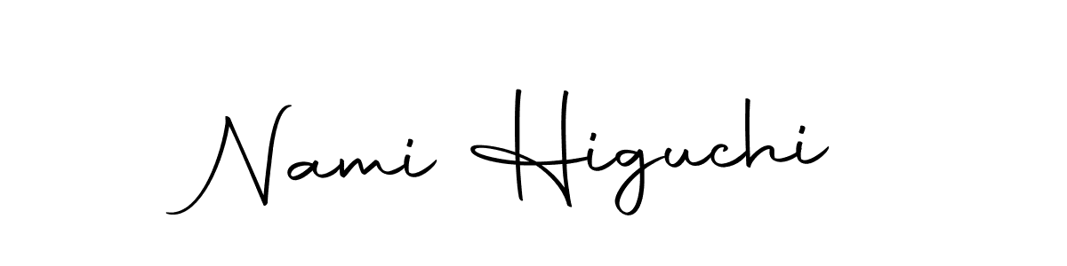 Use a signature maker to create a handwritten signature online. With this signature software, you can design (Autography-DOLnW) your own signature for name Nami Higuchi. Nami Higuchi signature style 10 images and pictures png