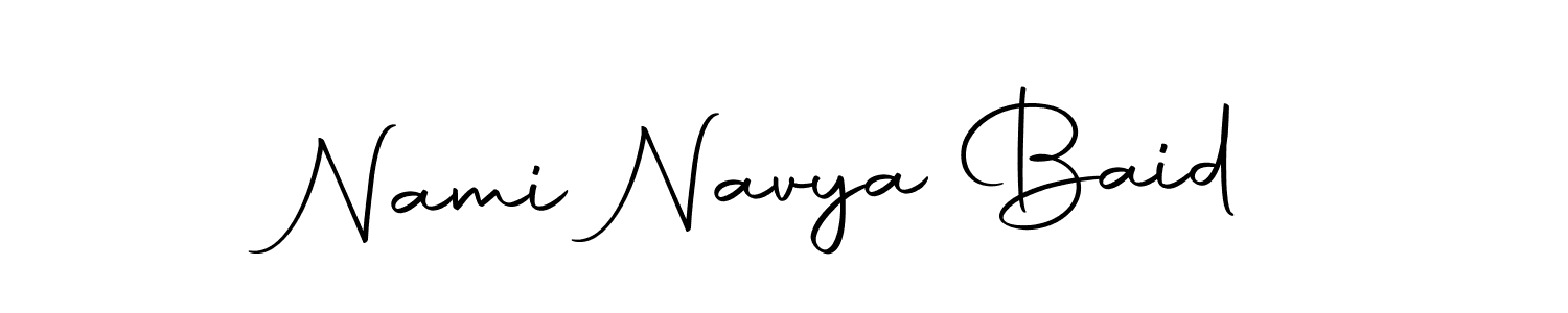 Design your own signature with our free online signature maker. With this signature software, you can create a handwritten (Autography-DOLnW) signature for name Nami Navya Baid. Nami Navya Baid signature style 10 images and pictures png