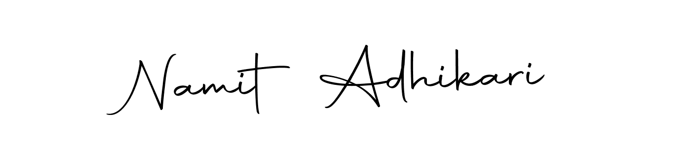 Create a beautiful signature design for name Namit Adhikari. With this signature (Autography-DOLnW) fonts, you can make a handwritten signature for free. Namit Adhikari signature style 10 images and pictures png