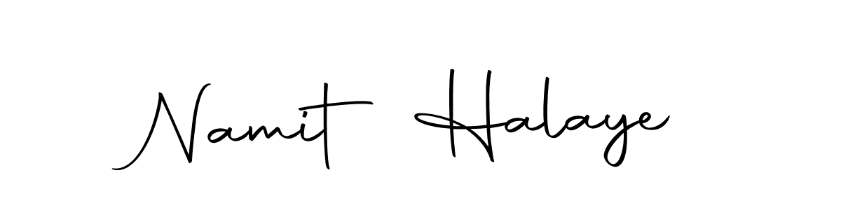 Create a beautiful signature design for name Namit Halaye. With this signature (Autography-DOLnW) fonts, you can make a handwritten signature for free. Namit Halaye signature style 10 images and pictures png