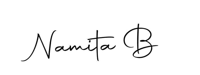 Design your own signature with our free online signature maker. With this signature software, you can create a handwritten (Autography-DOLnW) signature for name Namita B. Namita B signature style 10 images and pictures png