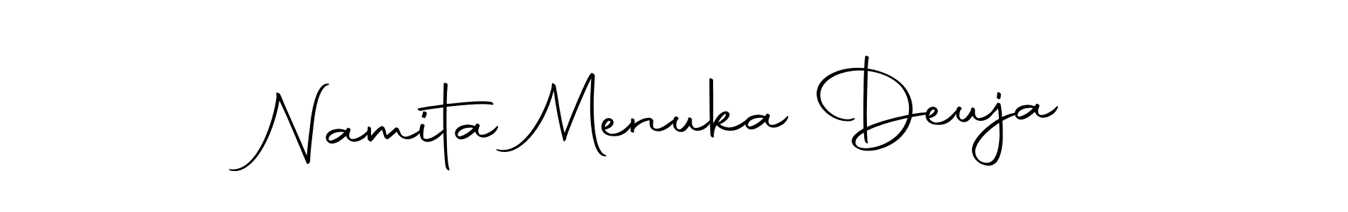 Make a beautiful signature design for name Namita Menuka Deuja. With this signature (Autography-DOLnW) style, you can create a handwritten signature for free. Namita Menuka Deuja signature style 10 images and pictures png