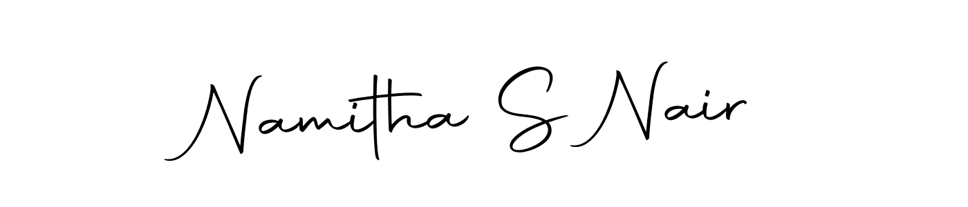 How to make Namitha S Nair name signature. Use Autography-DOLnW style for creating short signs online. This is the latest handwritten sign. Namitha S Nair signature style 10 images and pictures png