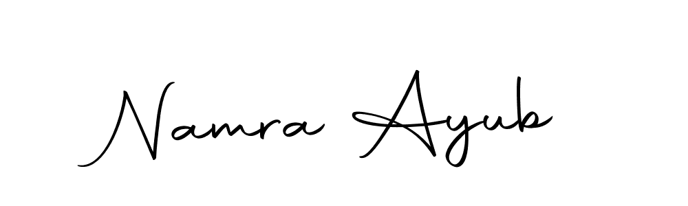 Create a beautiful signature design for name Namra Ayub. With this signature (Autography-DOLnW) fonts, you can make a handwritten signature for free. Namra Ayub signature style 10 images and pictures png