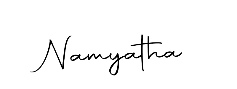 You should practise on your own different ways (Autography-DOLnW) to write your name (Namyatha) in signature. don't let someone else do it for you. Namyatha signature style 10 images and pictures png