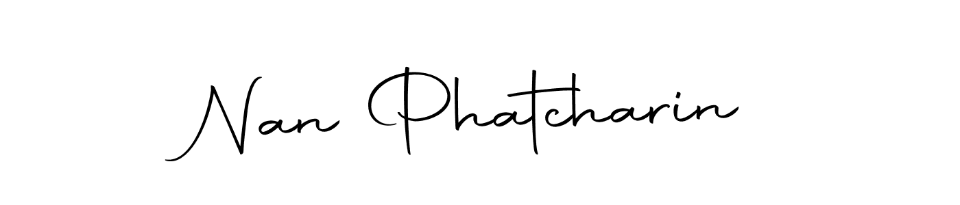 You should practise on your own different ways (Autography-DOLnW) to write your name (Nan Phatcharin) in signature. don't let someone else do it for you. Nan Phatcharin signature style 10 images and pictures png