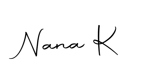 Make a beautiful signature design for name Nana K. With this signature (Autography-DOLnW) style, you can create a handwritten signature for free. Nana K signature style 10 images and pictures png