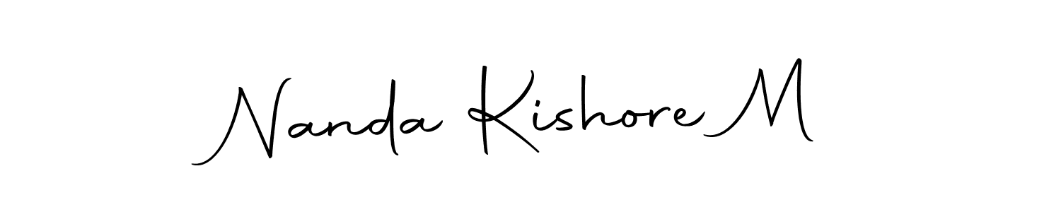 Use a signature maker to create a handwritten signature online. With this signature software, you can design (Autography-DOLnW) your own signature for name Nanda Kishore M. Nanda Kishore M signature style 10 images and pictures png
