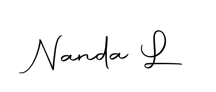 Similarly Autography-DOLnW is the best handwritten signature design. Signature creator online .You can use it as an online autograph creator for name Nanda L. Nanda L signature style 10 images and pictures png
