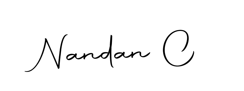 How to make Nandan C name signature. Use Autography-DOLnW style for creating short signs online. This is the latest handwritten sign. Nandan C signature style 10 images and pictures png