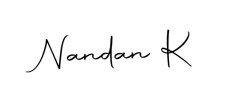 Use a signature maker to create a handwritten signature online. With this signature software, you can design (Autography-DOLnW) your own signature for name Nandan K. Nandan K signature style 10 images and pictures png