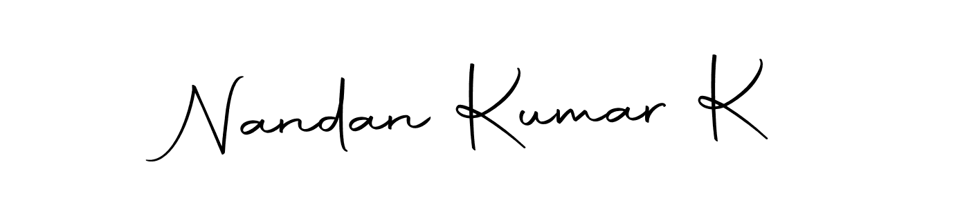 You can use this online signature creator to create a handwritten signature for the name Nandan Kumar K. This is the best online autograph maker. Nandan Kumar K signature style 10 images and pictures png