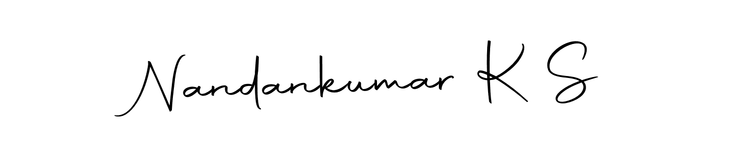 How to make Nandankumar K S name signature. Use Autography-DOLnW style for creating short signs online. This is the latest handwritten sign. Nandankumar K S signature style 10 images and pictures png