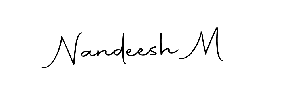 Nandeesh M stylish signature style. Best Handwritten Sign (Autography-DOLnW) for my name. Handwritten Signature Collection Ideas for my name Nandeesh M. Nandeesh M signature style 10 images and pictures png