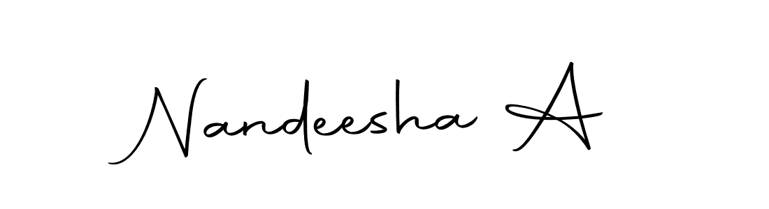 You should practise on your own different ways (Autography-DOLnW) to write your name (Nandeesha A) in signature. don't let someone else do it for you. Nandeesha A signature style 10 images and pictures png